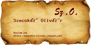 Szecskó Olivér névjegykártya