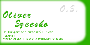 oliver szecsko business card